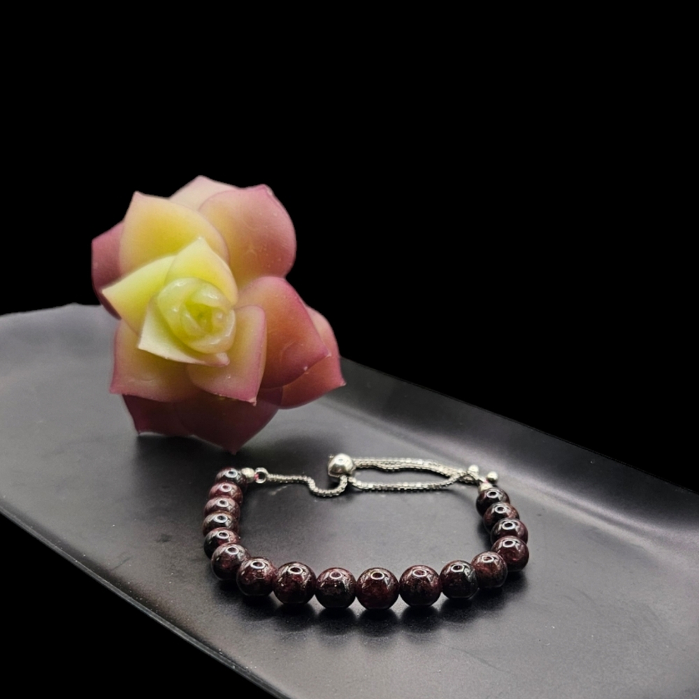 Garnet Bolo Bracelet